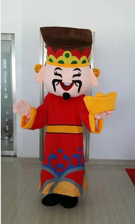 

Chinese New Year God of Fortune Mascot Costume for Adult Size God of Wealth Mascot Costume New Year Cosplay Mascot