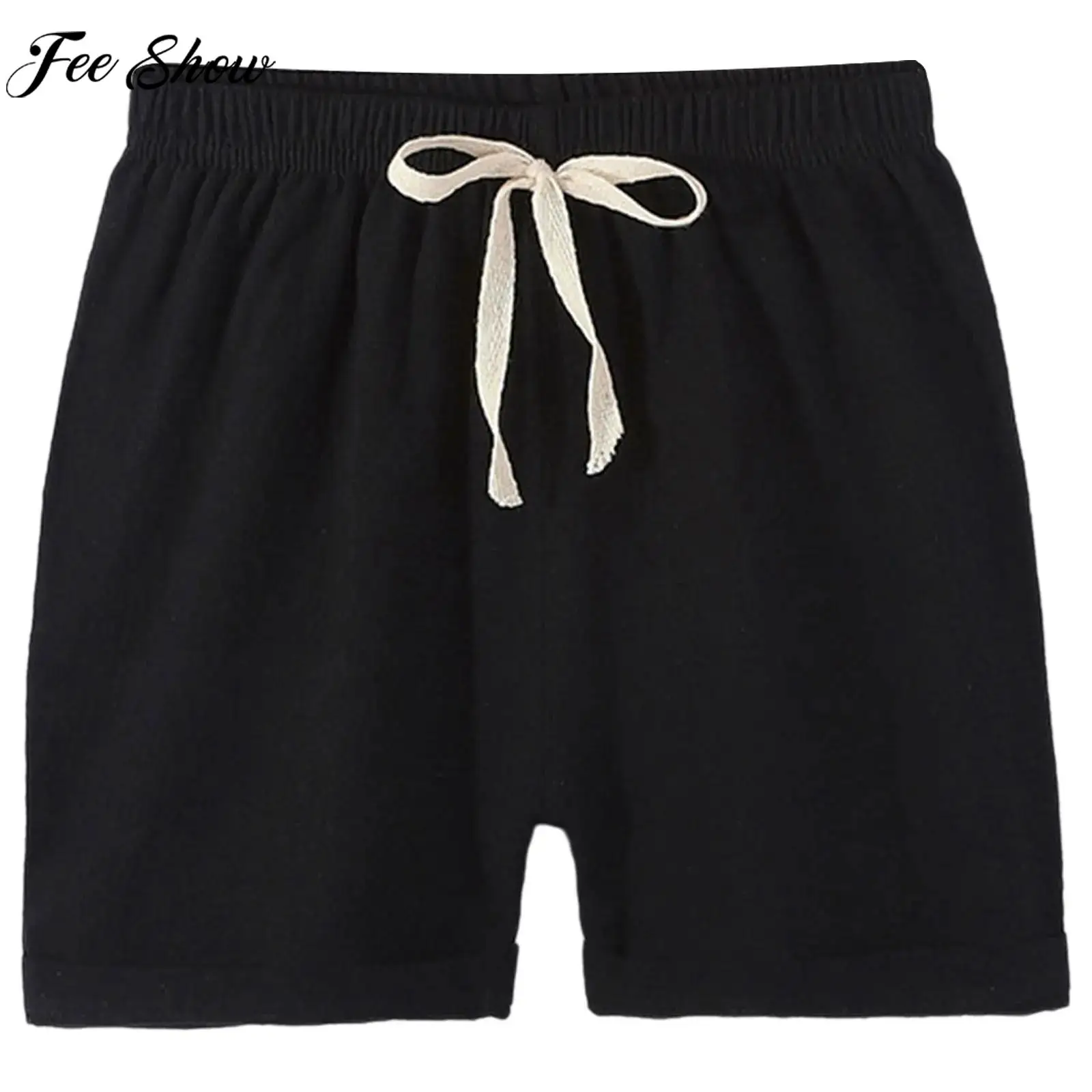 

Children Summer Casual Solid Shorts Soft Linen Cotton Breathable Sports Shorts Beach Pants Homewear Daily School Street Wear