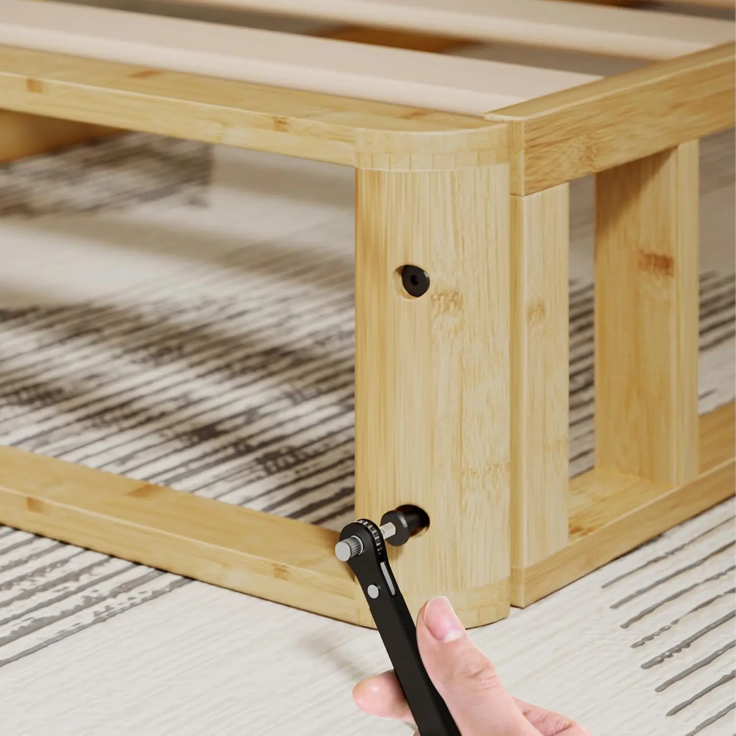 Mattress Foundation, Sturdy Bamboo Structure, Low Profile, Easy Assembly