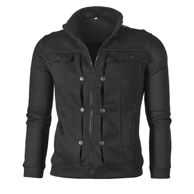 

Male Casul Sweatshirts Men Zipper Cardigan Hoodies Autumn Spring Stand Collar Sportswear Fashion Tracksuit Slim Jacket Clothing