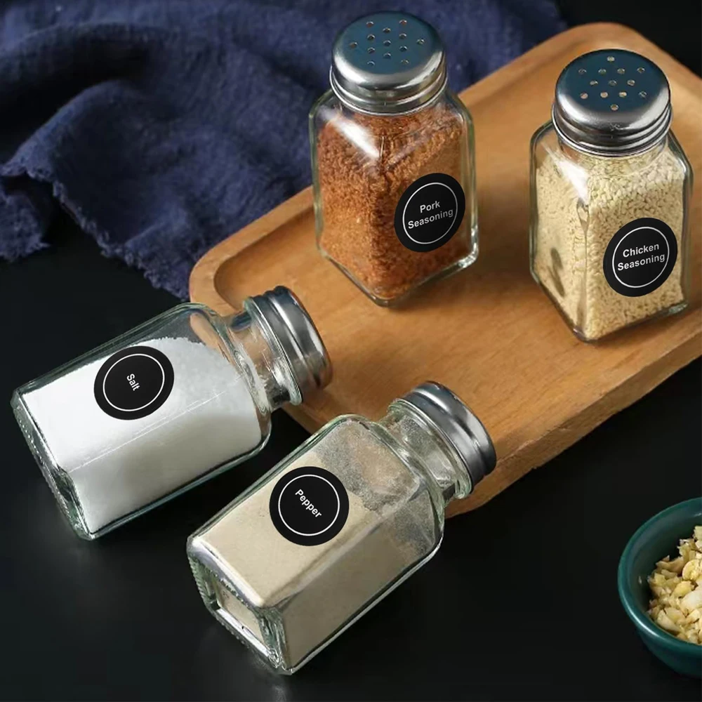 180PCS Spice Stickers Kitchen Jar Spice Bottle Label Kitchen Label Food Storage Stickers Waterproof Blackboard Label Stickers