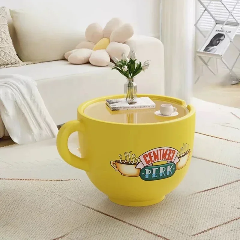 Creative Coffee Cup Coffee Table Living Room Side Table Artwork Floor Ornaments Cartoon Storage Cabinet Tea Table Decoration