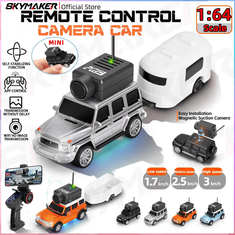 WLtoys 6405 6406 1/64 RC Car  Mini 720P FPV APP off-road Car 2.4GHz Remote Control Camera Car Led Ambient Lights SUV Toys Gifts
