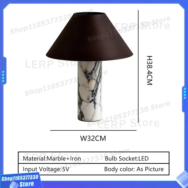 Modern Bedside Lamp with Elegant Marble Base and Soft Fabric Shade for Cozy Bedroom Night Light Decor Stylish Fabric Shade