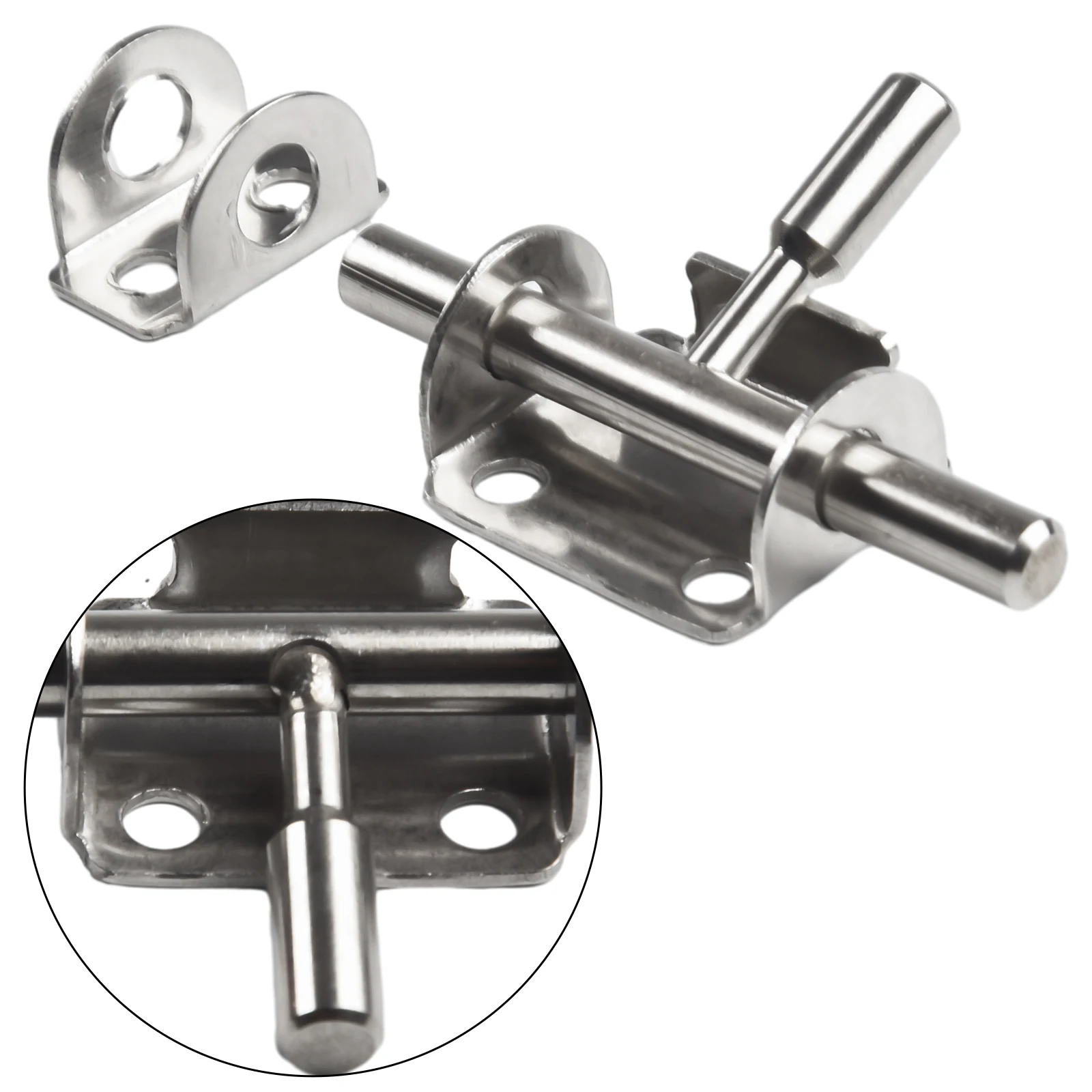 Durable Wooden Door Latch Stainless-Steel Lock Hasp Sliding Bolt Safety Hardware Wooden Door Latch-Lock Household Hardware