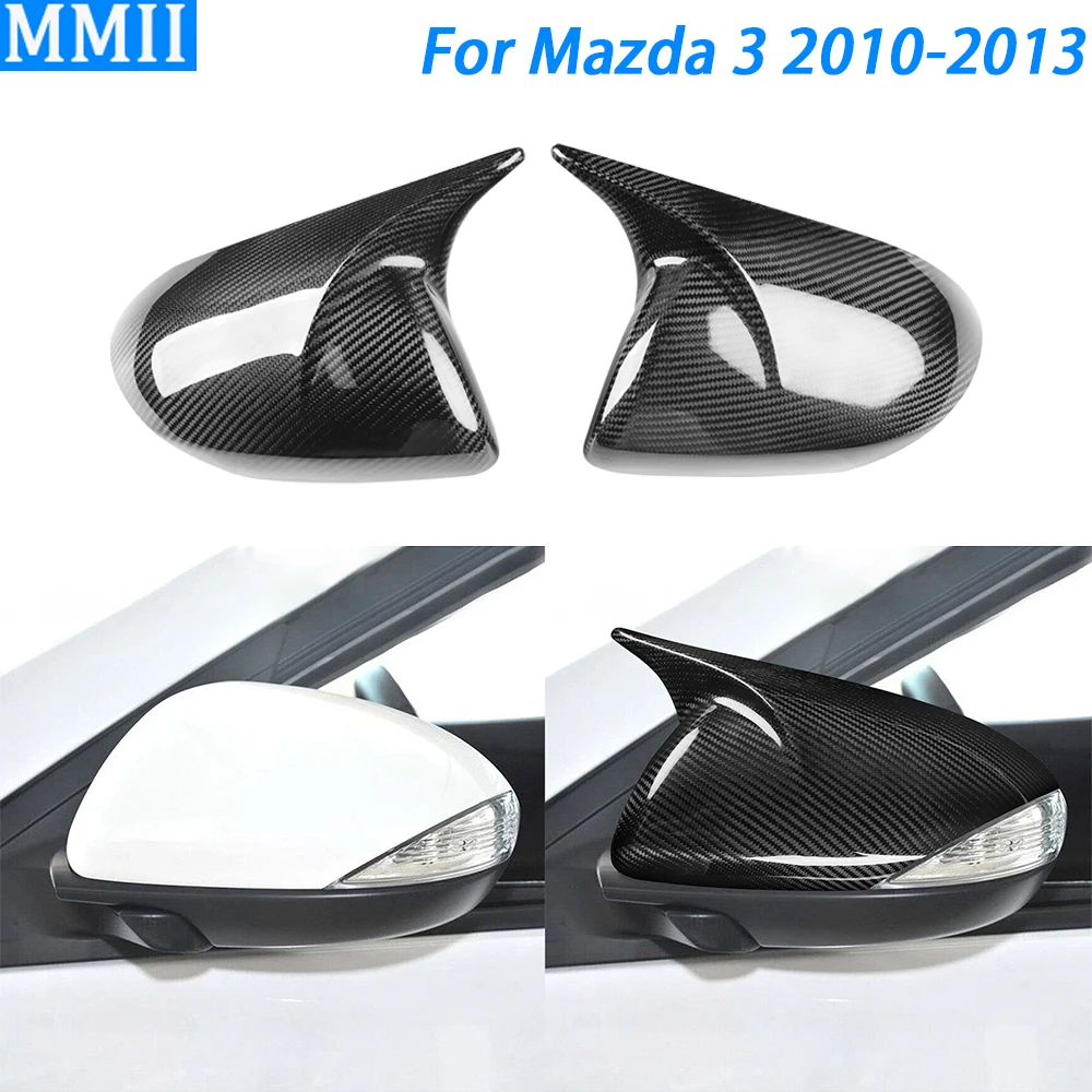 

For Mazda 3 2010 2011 2012 2013 Car Accessories Real Carbon Fiber Rearview Mirror Cover Decoration Side Mirror Shell Frame Case