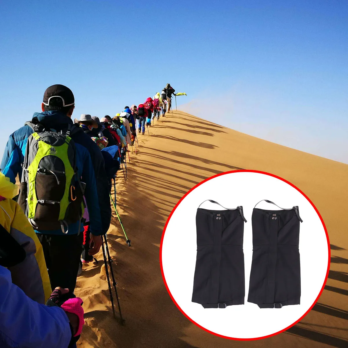 Low Size L Black Snow Ankle Gaiters Lightweight Protective For Hiking Running Camping Fishing Gardening Sand Prevention view 5