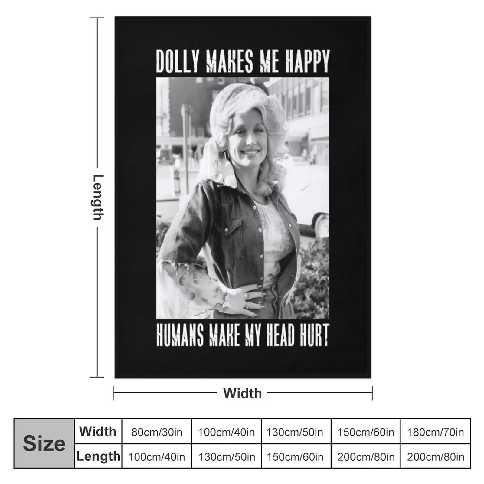 Retro Dolly Parton's Makes Me Happy Throw Blanket Shaggy Sleeping Bag Sofa Blankets