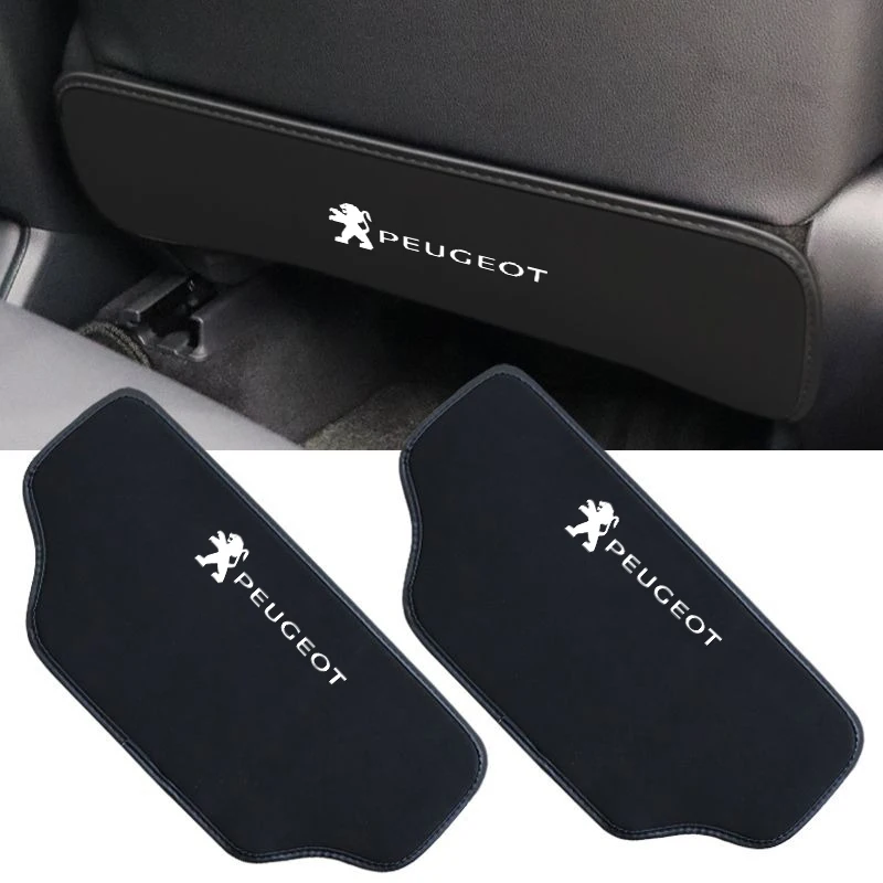 1Pcs Leather Car Seat Anti-Kick Mats Anti-Dirty Pads For Peugeot 206 307 308 3008 207 208 407 508 2008 5008 107 106 205 Interior