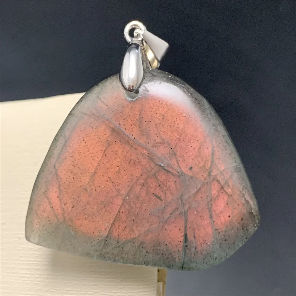Zebra Stripes Natural Yellow Orange Blue Light Labradorite Beads Women Red Pink Light Labrador Stones Specimen Pendants NO Chain