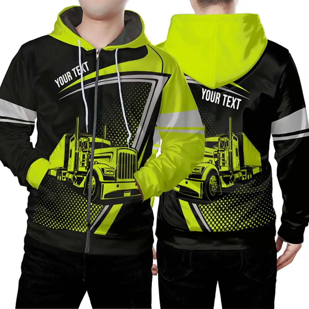 Truck Driver Custom Work Uniforms Men's Outdoor Construction Site Loose Casual Hoodie Autumn Winter Warm Long Sleeve Sweatshirt