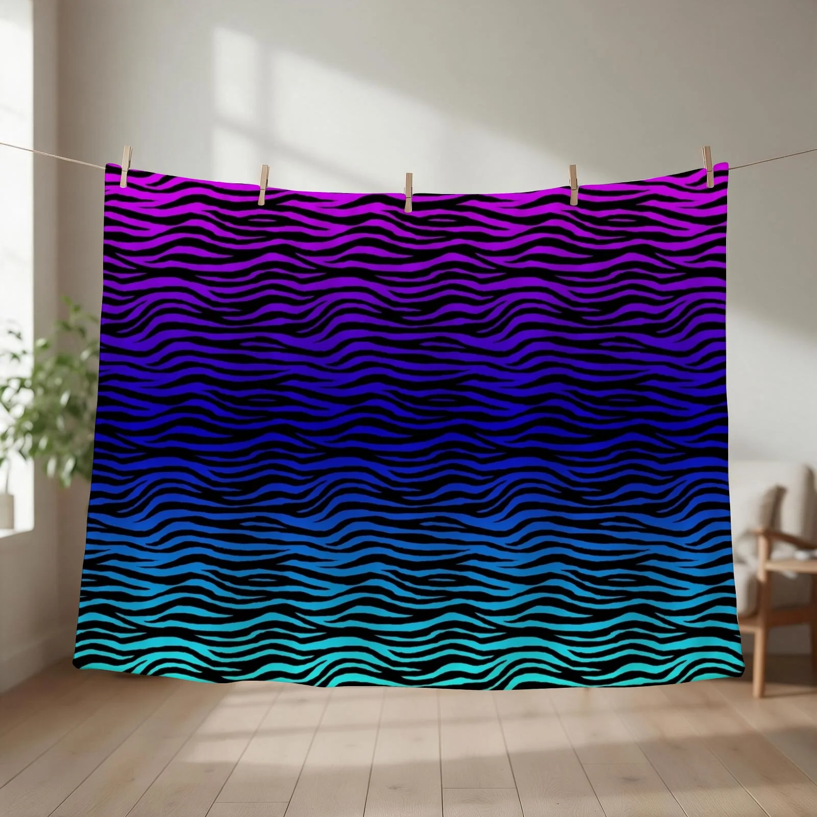 Purple Zebra Print Throw Blanket Winter beds Cute Plaid Single Quilt Blankets