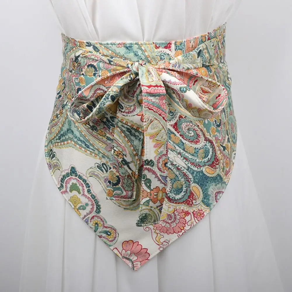 Cintura triangolare etnica in stile cinese con stampa ricamata Jeans Decor Cintura triangolare floreale Accessori di abbigliamento squisiti