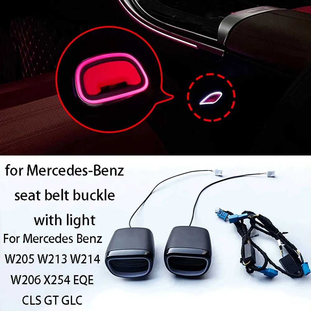 

Safety Belt 64 Colors for Mercedes Benz E-ClassW214 C-ClassW206 GLCX254 Car Seat Belt Buck Ambient Light LED Decorative Lamp