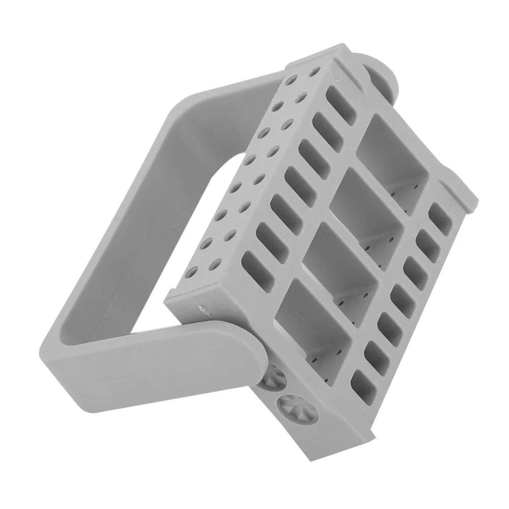 Foldable Bracket Style 16 Holes Nail Drill Bit Holder Portable & Space-Saving Nail Grinding Head Storage Box
