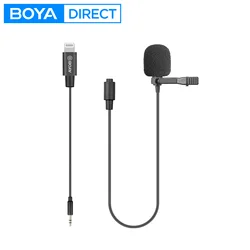 BOYA BY-M2 Professional Condenser Wired Lavalier Lapel Microphone for iPhone 6-13 iPad iOS Devices Live Streaming Youtube 6m