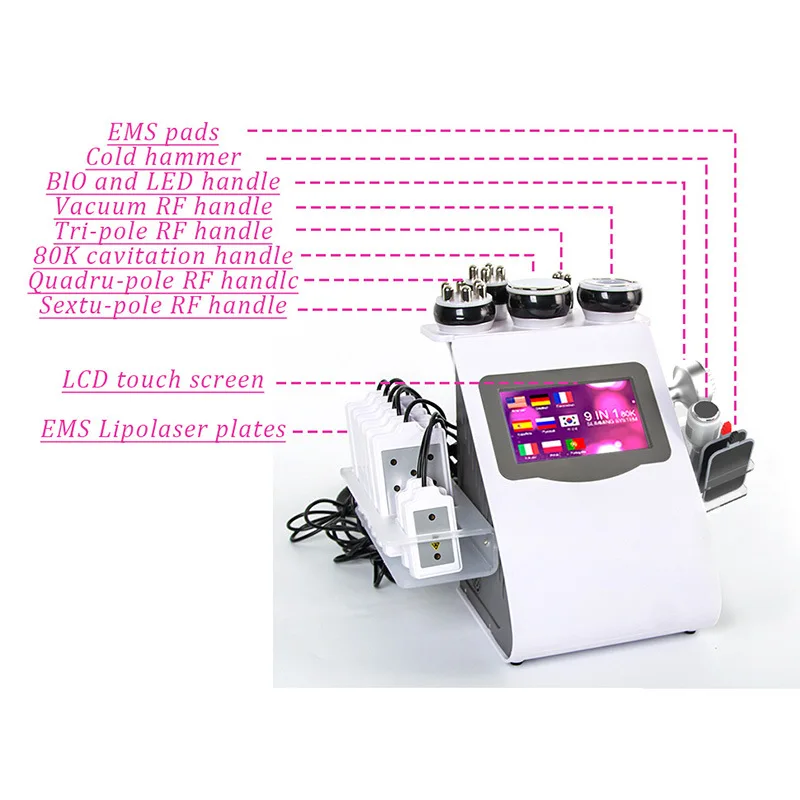 Desktop multifunctional nine in one beauty instrument, shaping, scraping, cupping, body nourishing, slimming device