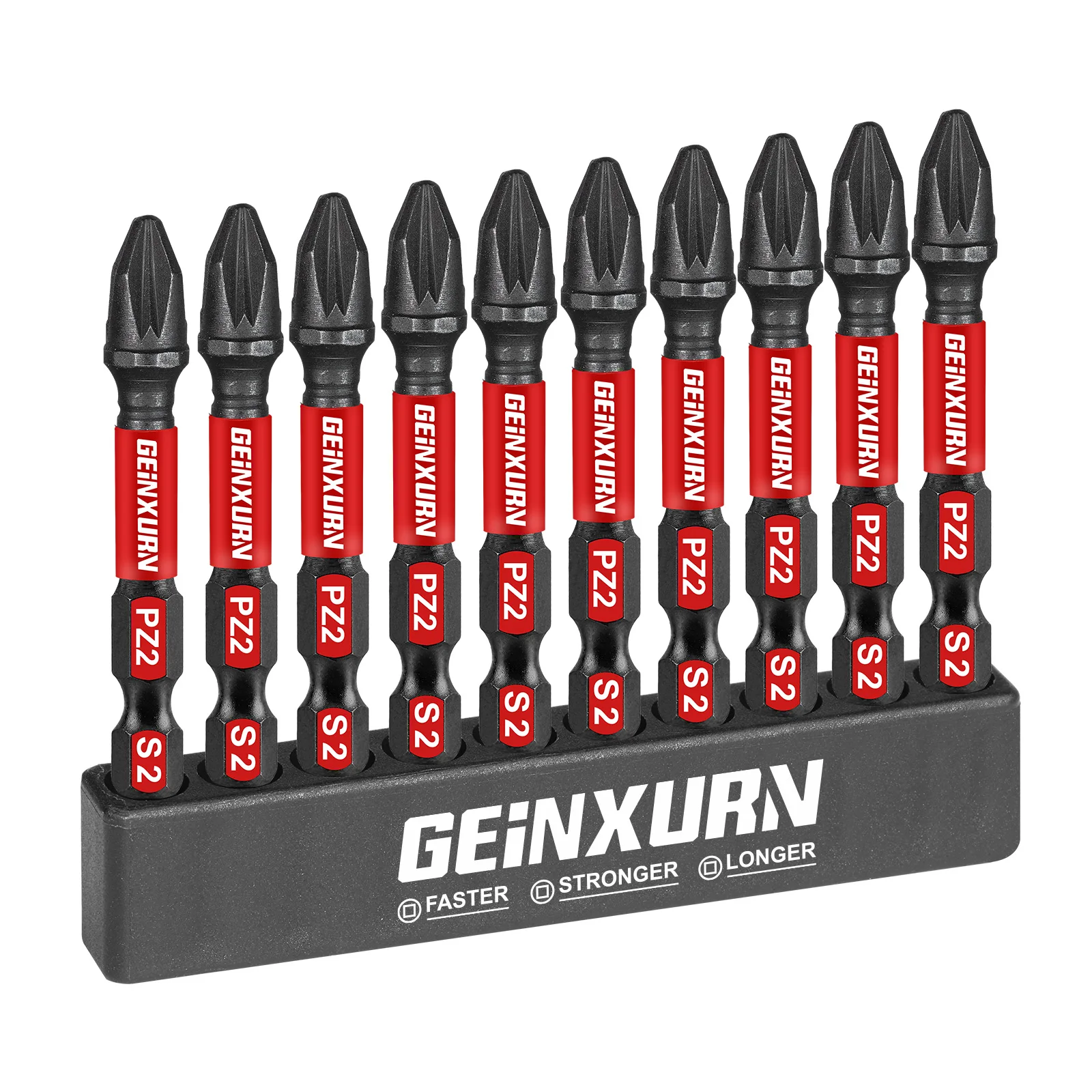 

Geinxurn 2''/3''/6'' Pozidriv # Набор из 2 ударных прочных отверток PZ2, биты для отверток из легированной стали S2 с основанием
