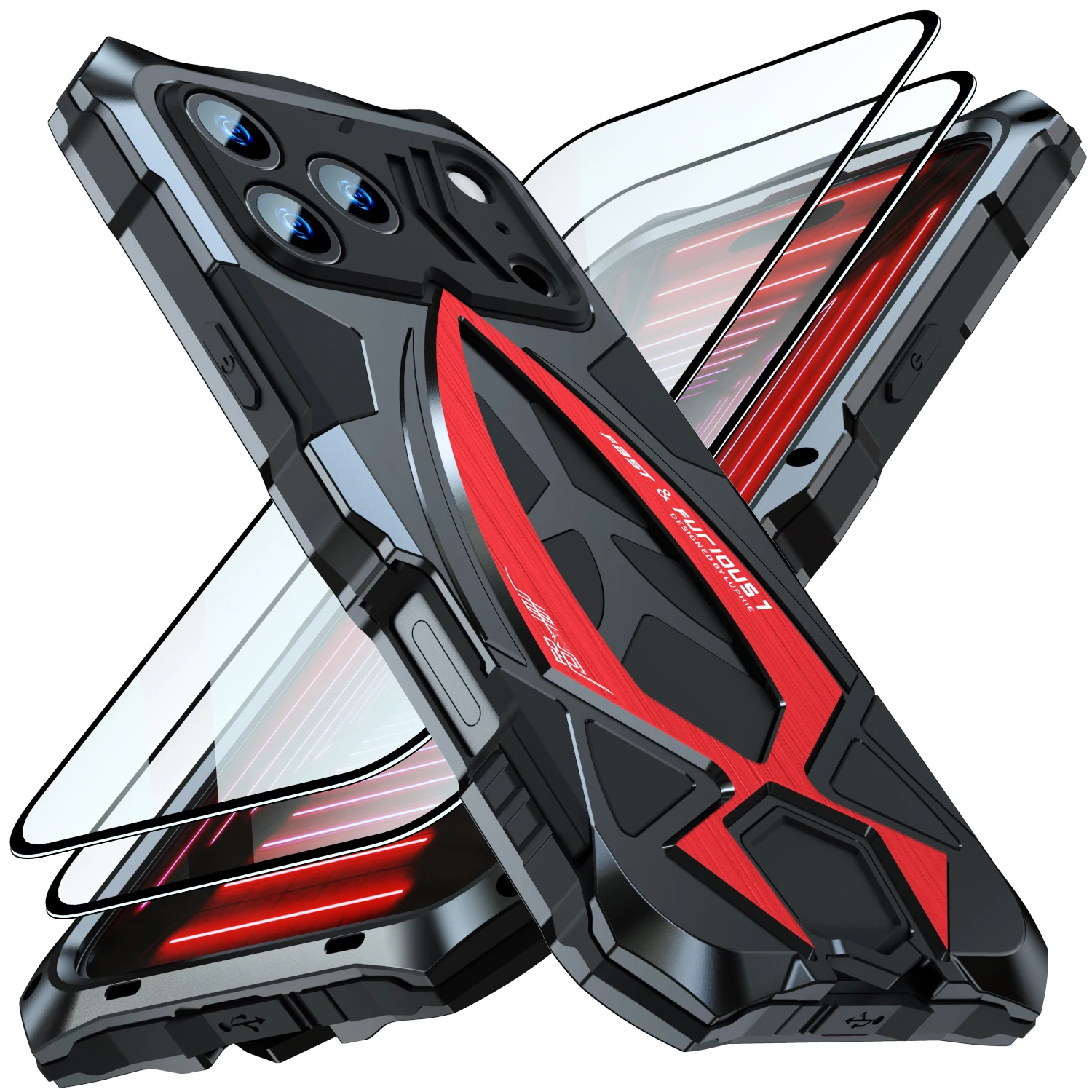 Противоударный металлический чехол Luphie Military Armor для Apple iPhone 17 16 15 14 13 Pro Max, полностью защитный, из резины, с усиленной защитой от ударов
