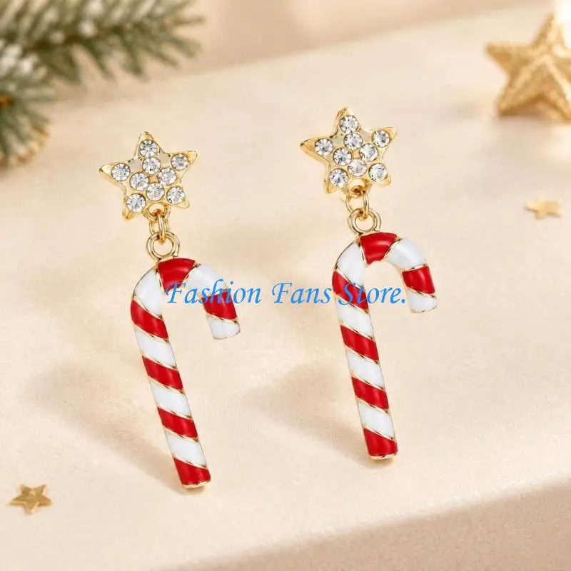  Christmas Post Earrings for Women, Light-Catching Decorations Ear Jewelry, Hanging Profile, and Electroplated Finish