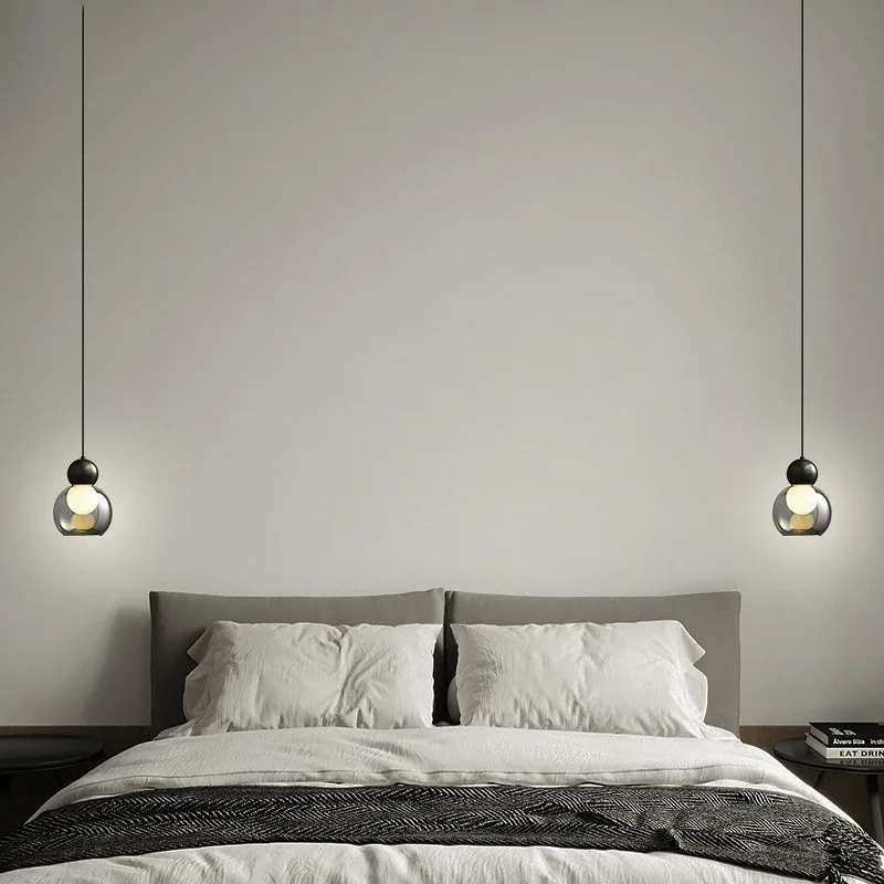 الشمال الصلبة النحاس مُثبتة في السقف أضواء لغرفة النوم مصمم بار وغرفة الطعام الزجاج مصابيح معلقة صالون المطبخ الديكور #4