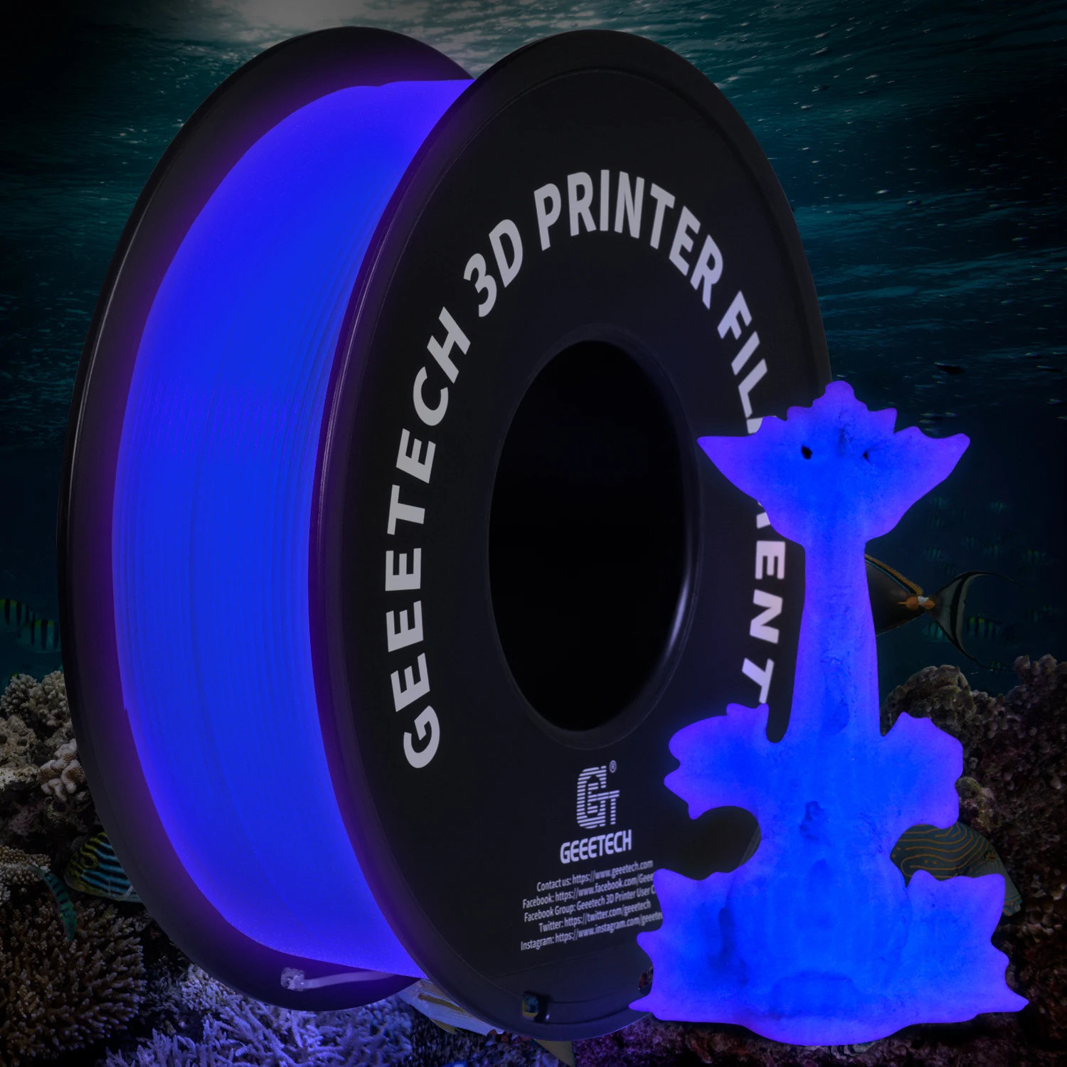 GEEETECH Luminous PLA Filament for 3D Printer 1.75mm 1kg Glow in the Dark Plastic PLA 3D Printing Materials Wholesale