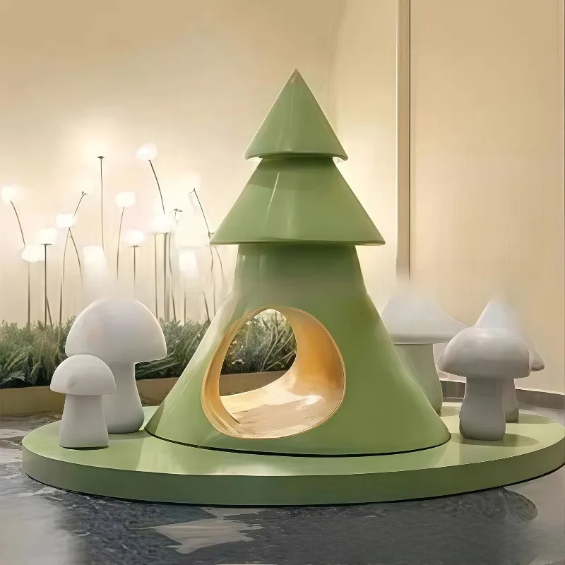 Green Mushroom Tree House Indoor Play Area Cave House Secret Base