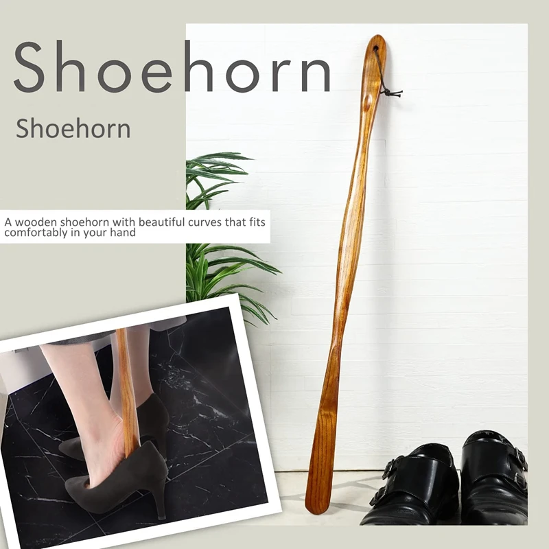 Long Shoehorn That Does Not Bend the Waist Wooden Shoehorn Bella Long 75cm Wood Fashionable Wood Grain