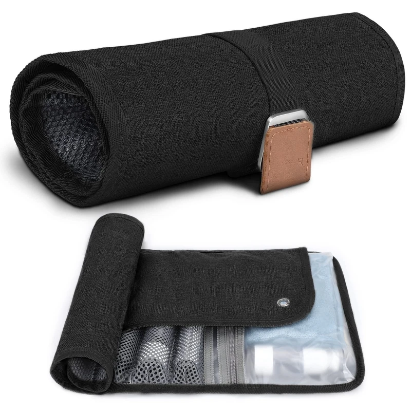 Men's toiletry bag travel set, waterproof bathroom roll storage bag, for shaving kit toiletries accessories