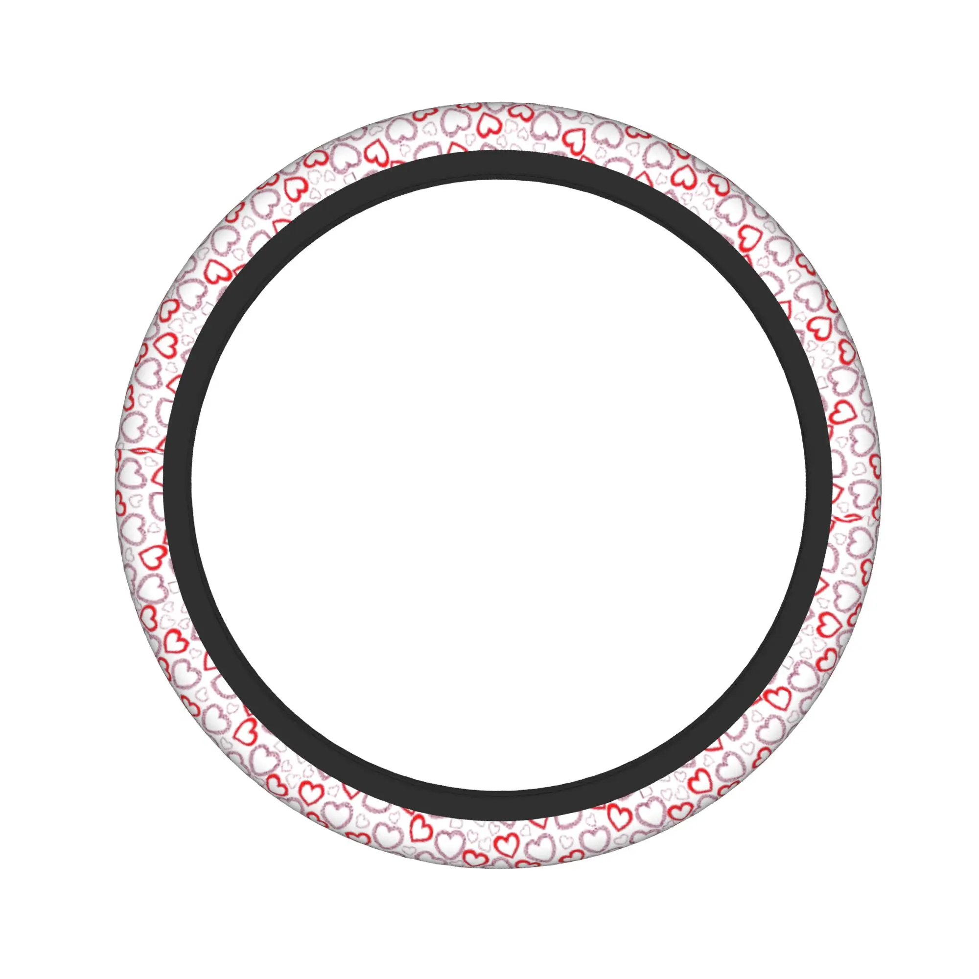 Heart Pattern Car Steering Wheel Cover 37-38 Anti-slip Steering Wheel Protective Cover Elastische Interior Accessories