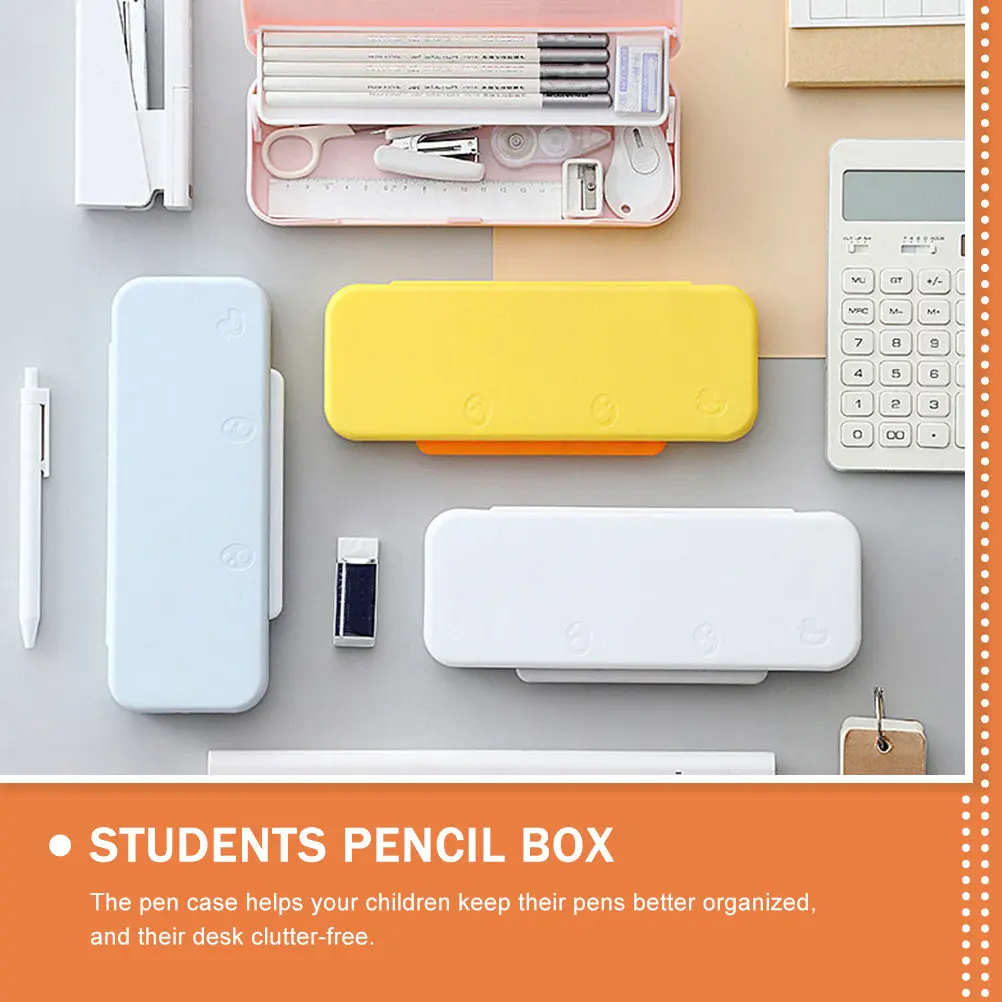 

Набор из 2 ярких пластиковых пеналов для детей и студентов: портативный, легкий органайзер для ручек с большой вместимостью, для упорядоченной рабочей зоны