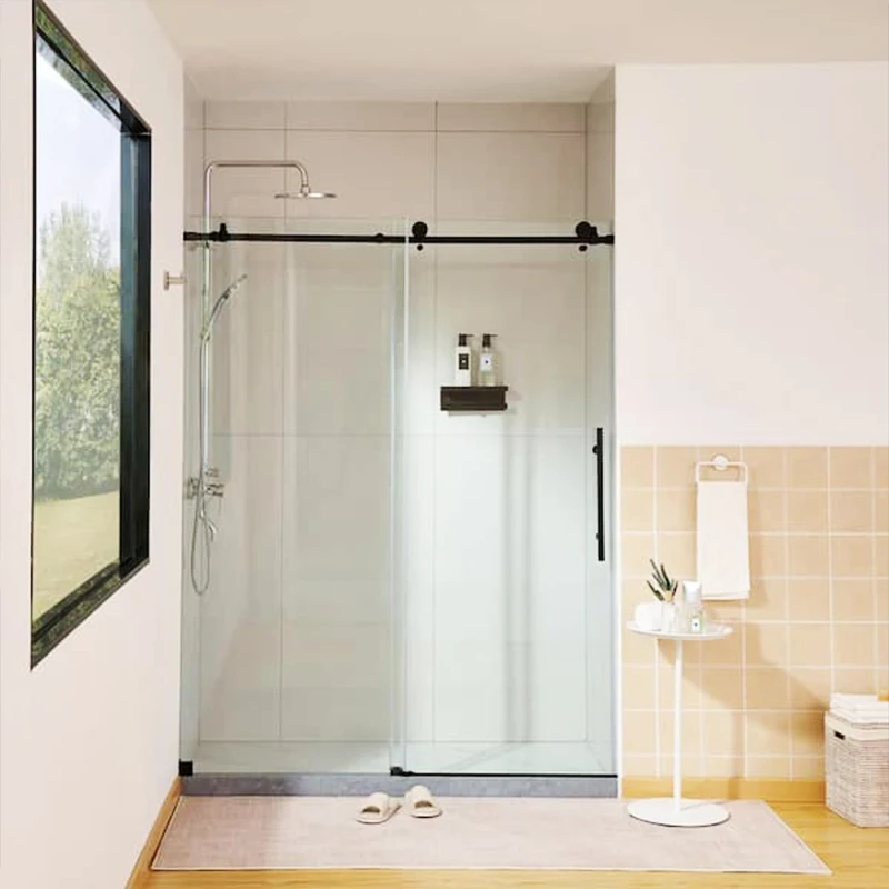 

Безрамный роскошный душевой экран из нержавеющей стали 304, современный дизайн, черная дверь из закаленного стекла для ванной комнаты, отеля, конкурентоспособные цены