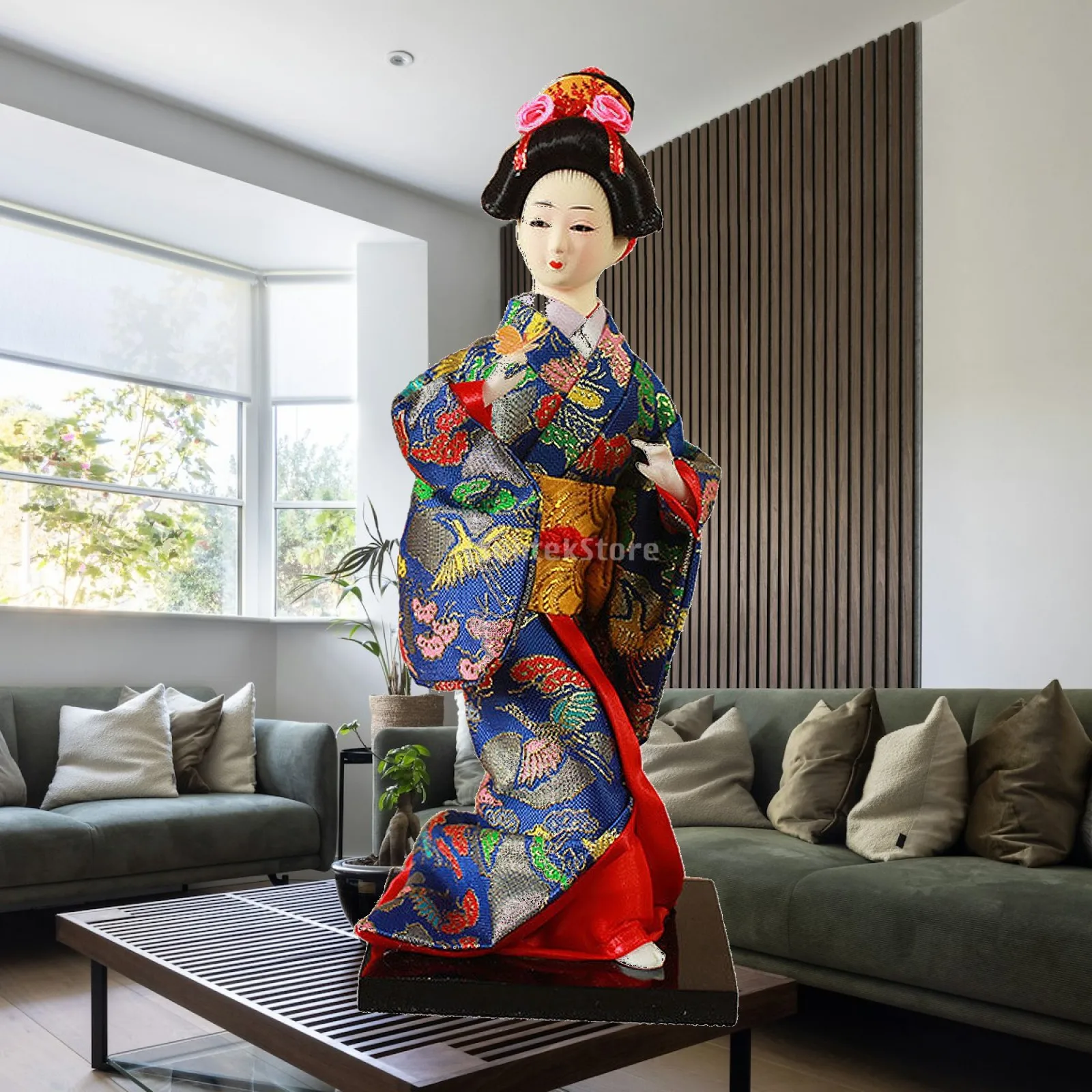 Ethnic Japanese Geisha Dolls Kimono Dolls Free Standing Handicraft Asian Geisha