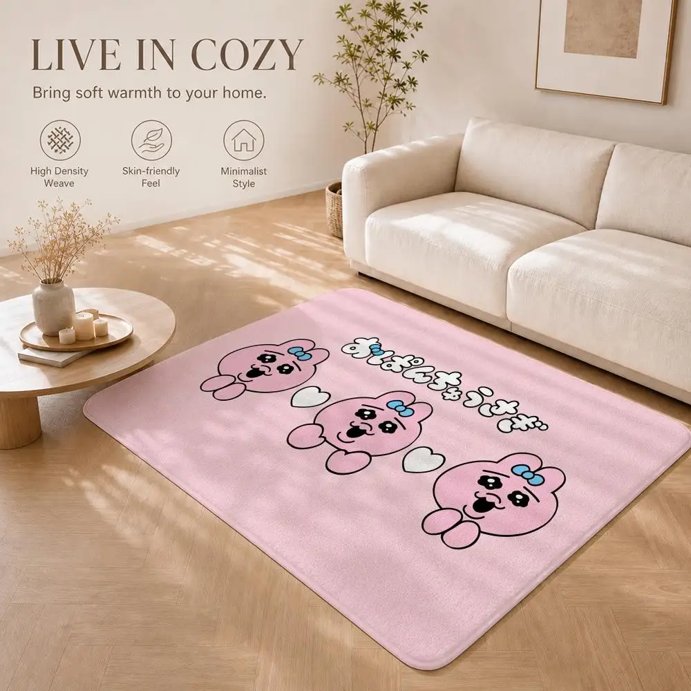 Cute Character O-Opanchu UsagiS Floor Mat Non-Slip Absorbent Floor Mat Decorative Rug for Home Bathroom Bedroom Entryway