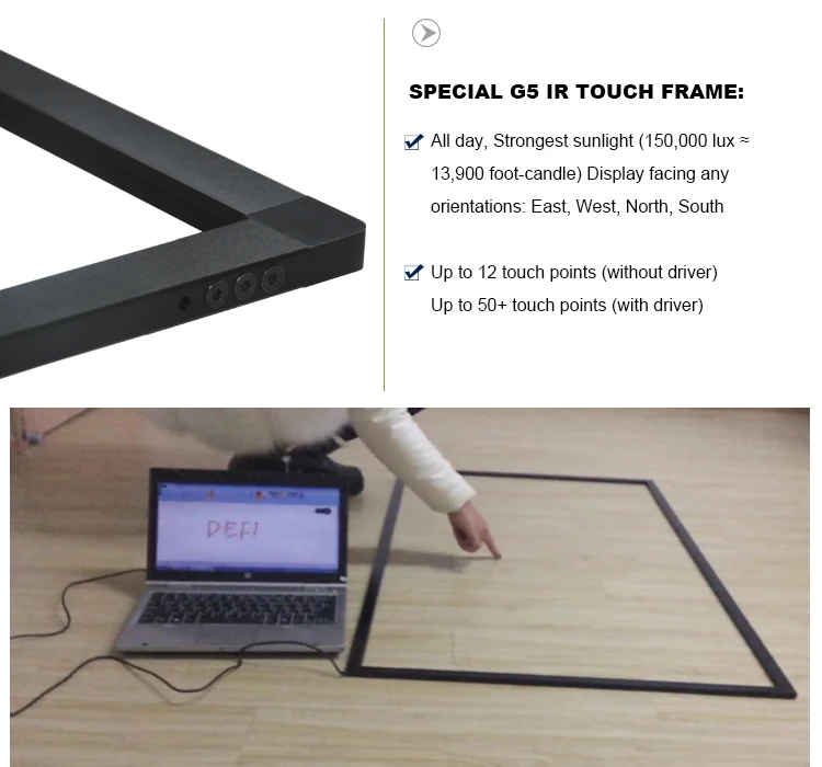 For PQ labs for G5 IR touch screen overlay/bezel/panel