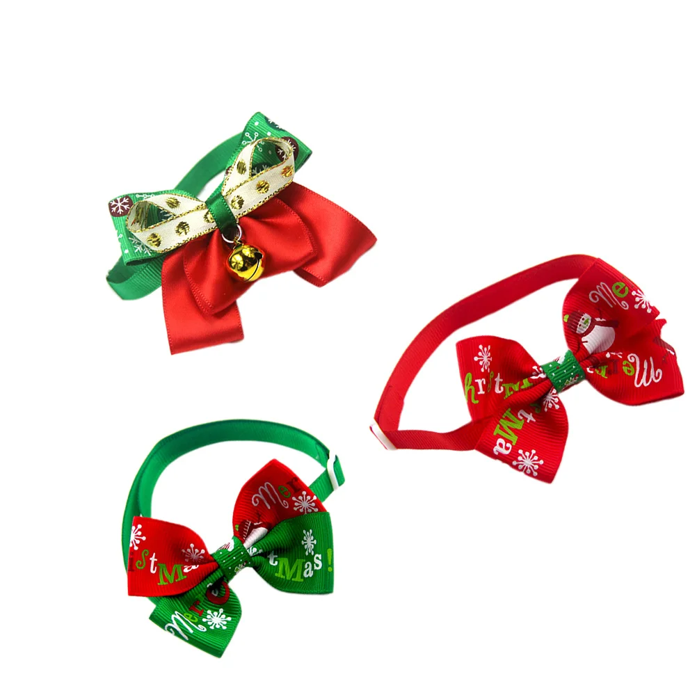 

3Pcs Pet Bow Tie Christmas Adjustable Design Collar for Dogs Cats Stylish Pet Decoration for Parties Dog Bowknot Collar