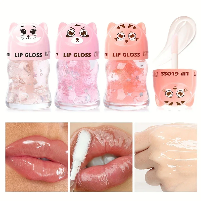 Nawilżający błyszczyk do ust z efektem powiększania ust, długotrwały efekt nawilżenia, wysoki połysk, przezroczysty olejek do ust, płynny balsam powiększający usta.