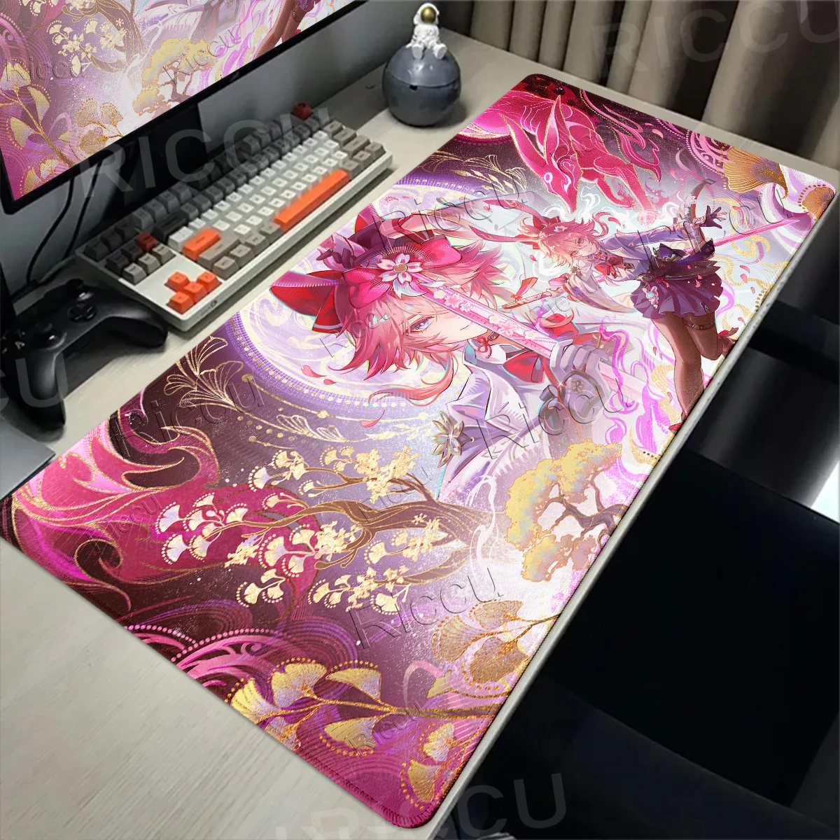 Honkai Star Rail Evanescia Mouse Pads PC XXL Keyboard Gaming HD Printing Table Mats Computer Anime Stitched Edge Rubber Desk Rug