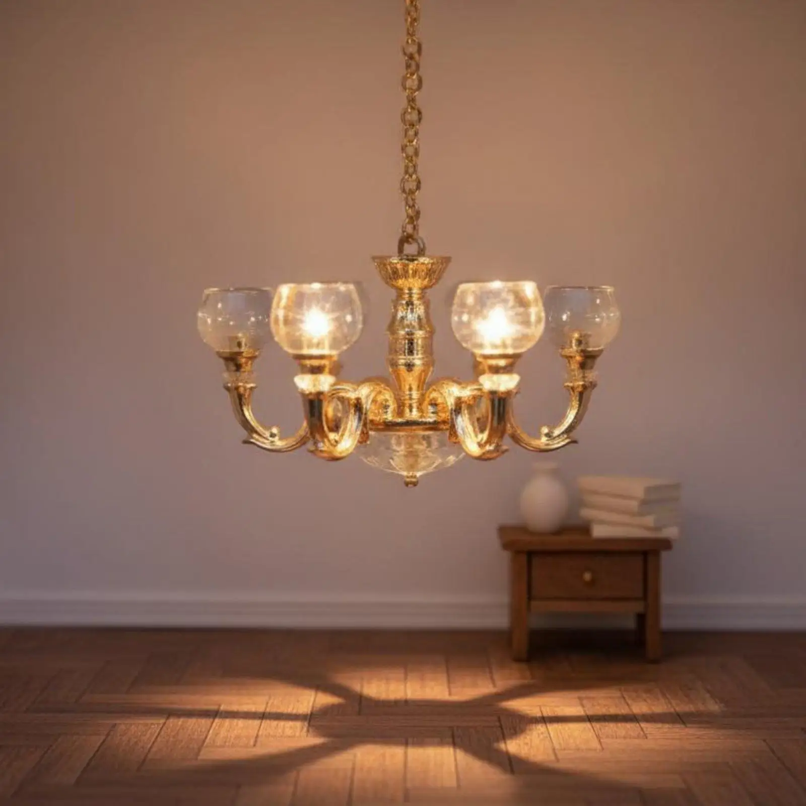 1:12 Dollhouse Chandelier Luxury Dollhouse Chandelier Photography Prop Miniature Overhead Lamp for Photography Setting, Toy