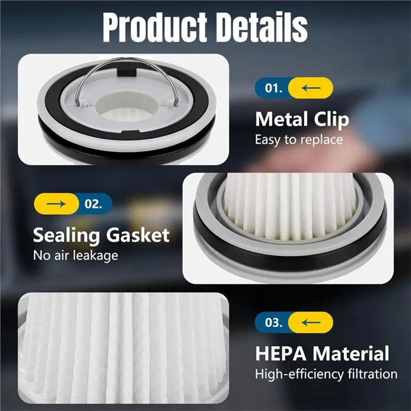 Cordless For Fanttik Slim V8 Apex/Slim V9 Mix/Slim V10 Mix/Slim V10 Apex Car Vacuum Cleaner HEPA Filter Replacement-A54R