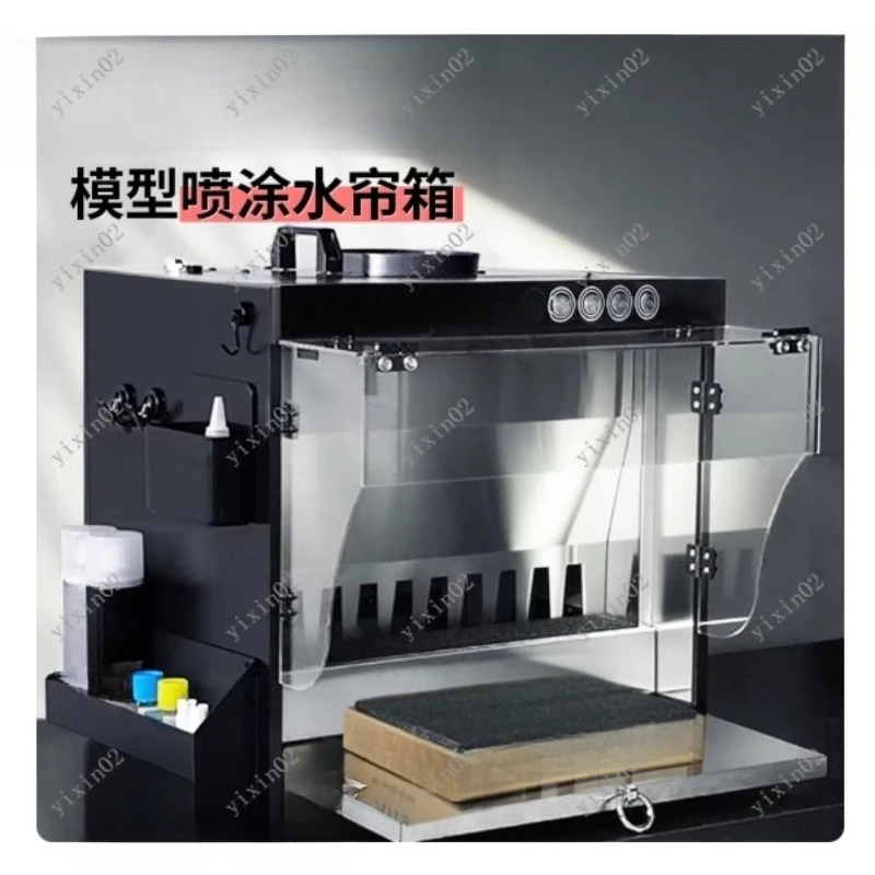 Stainless Steel Water Curtain Spray Booth Negative Pressure Exhaust Workbench Water Curtain Box for Painting