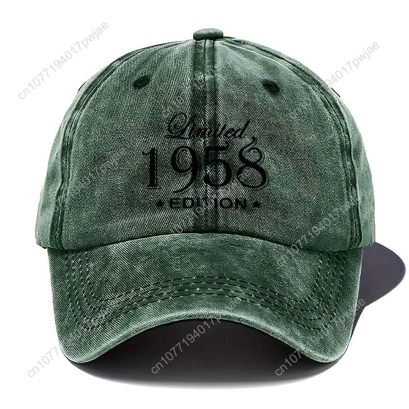 หมวกเบสบอลวินเทจคลาสสิก พิมพ์ลายตัวอักษรย้อนยุคปี 1958 สไตล์อเมริกันสตรีท หมวกสำหรับทุกเพศ