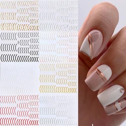 1 pz oro nastro metallo striscia Nail Sticker linee 3D adesivi per unghie geometria cursore per unghie smalto Gel decalcomanie manicure forniture