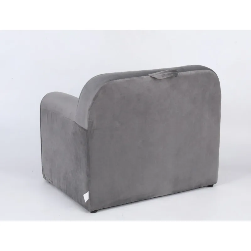 كرسي بذراعين للأطفال باللون الرمادي العصري - أريكة أطفال من القطيفة الناعمة مع مساند للذراعين ومقعد فردي صغير مناسب لغرفة اللعب وغرفة النوم #6