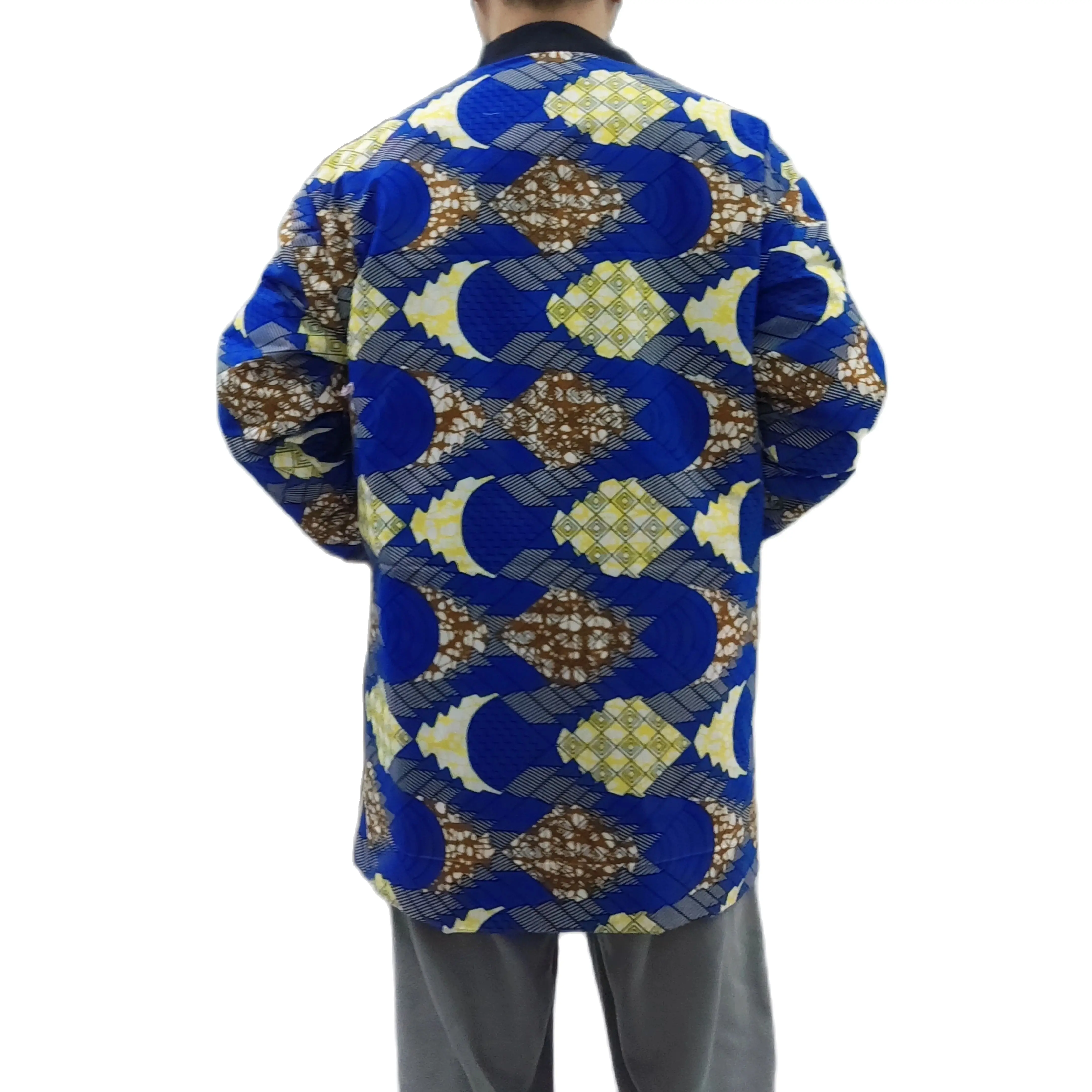 Original Design Cotton Liner Men's Long Coat Nigerian Fashion Warm Thickened African Print Bomber Jacket Limited Edition