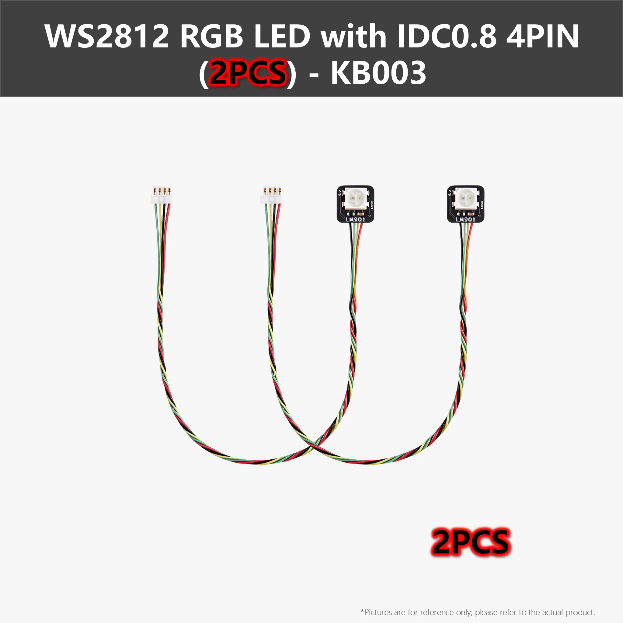 Original Bambu Lab WS2812 RGB LED with IDC0.8 4Pin KB003, 5V Pre-Wired LED Module for 3D Printer Maker's Supply DIY Projects