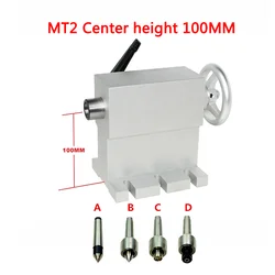 Centro vivo MT2 de contrapunto de 100MM de altura central para fresadora de eje giratorio de enrutador CNC