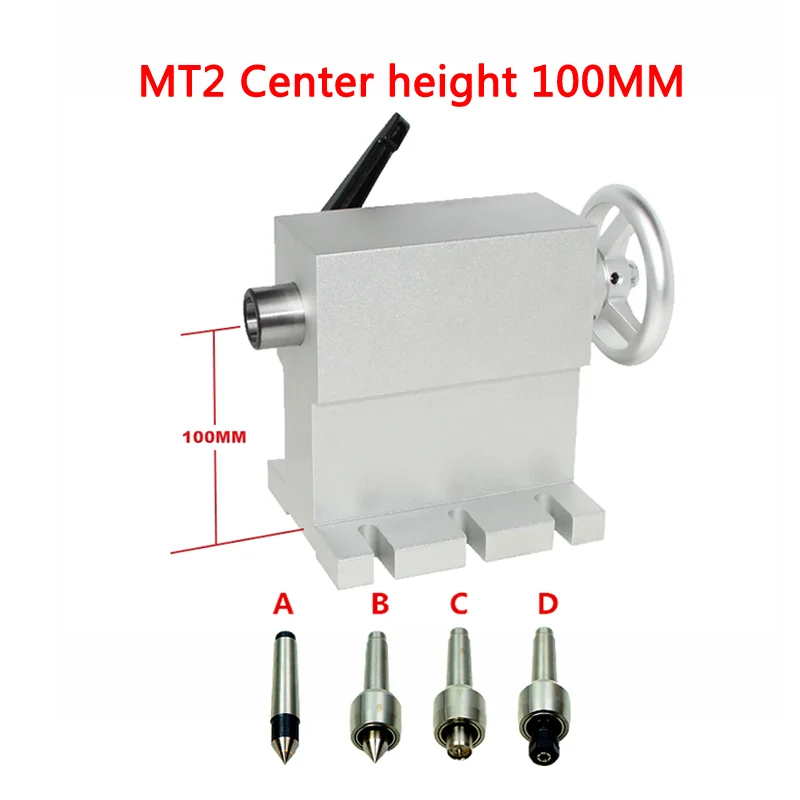 Center Height 100MM Tailstock Live Center MT2 For CNC Router Rotary Axis Milling Machine