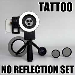 No Reflections Tattoo Photo Light. Enchanced No Glare Polarized Tattoo Photography. Polaroid With CPL Filter For Phone Photos