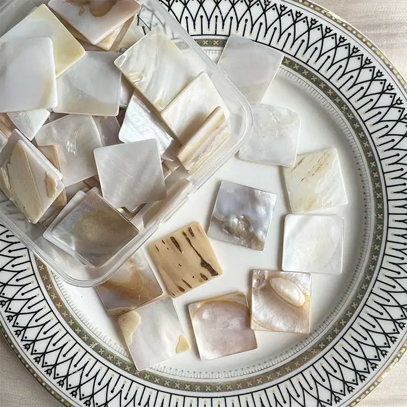 

100g rectangle Mother of Pearl Mosaic Tiles Natural Shell Square Mosaic Pieces for Home Decoration Crafts materials hobbies 91